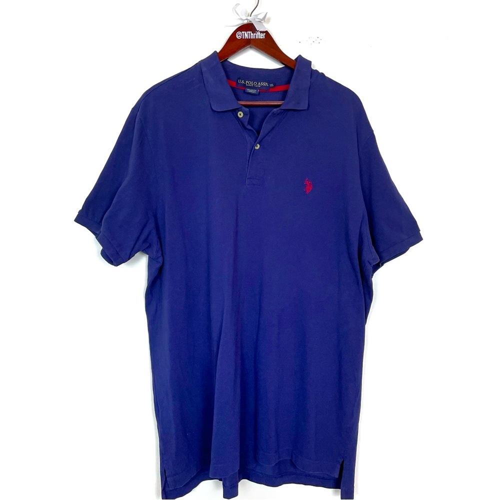 US Polo Association Mens Logo Polo Shirt Short Sleeve Navy Red Casual Preppy XXL